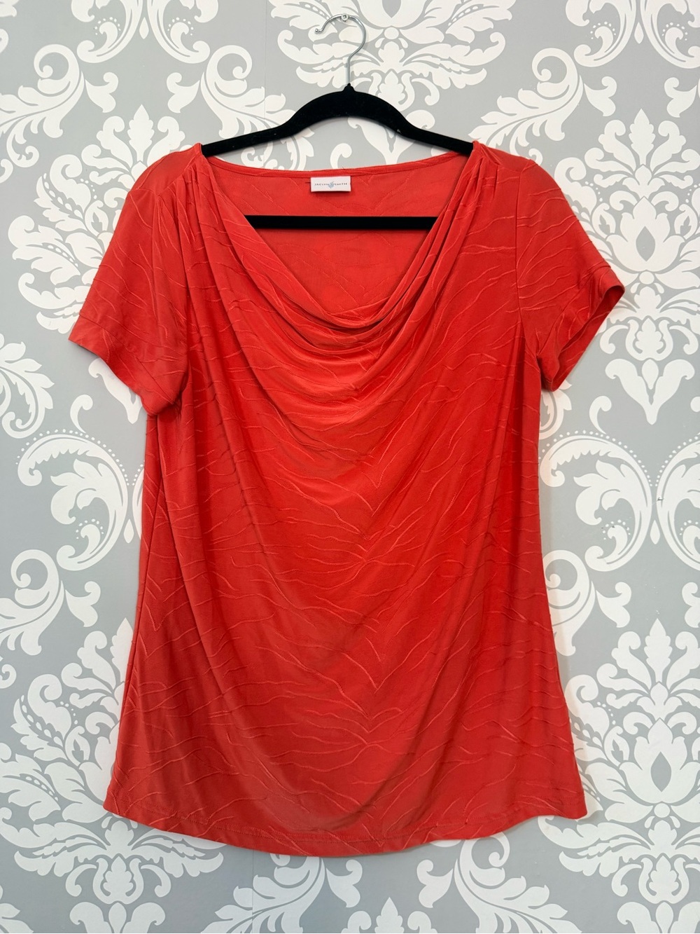 💫10/$25 • Jaclyn Smith Draped Short-Sleeve Top in Coral
